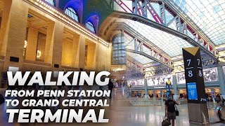 Walking NYC  Penn Station to Times Square amp Grand Central Terminal July 2021 [upl. by Ibrik924]