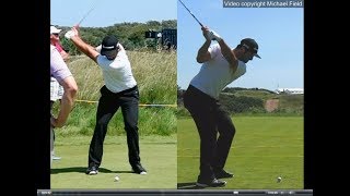 Jon Rahm golf swing  Long Iron faceon amp downtheline July 2017 [upl. by Atte434]