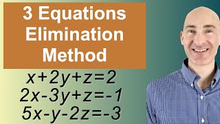 Solving Systems of 3 Equations Elimination [upl. by Ennoryt571]