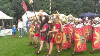 Roman Reenactment at the Amphitheatre in Caerleon Marching In [upl. by Minica92]